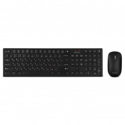 SVEN KB-C2550W, Wireless Keyboard & Mouse, Scissors key, 2.4GHz, (109 keys, 5+12 Fn-keys) + Mouse (2 + 1 scroll wheel, 1000 dpi), Nano receiver, USB, Black, EN/RU